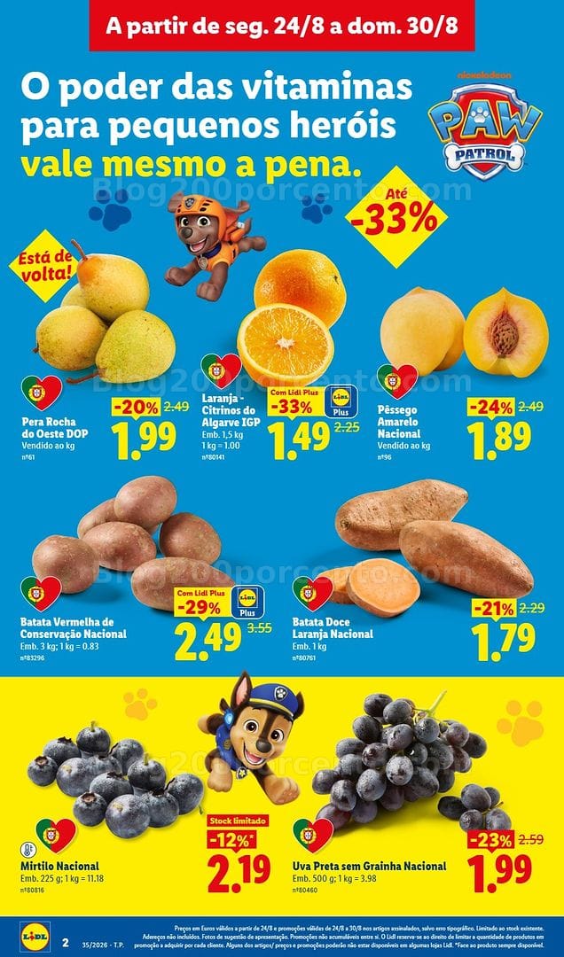Antevisão Folheto LIDL Frescos da Semana Promoções de 24 a 30 agosto