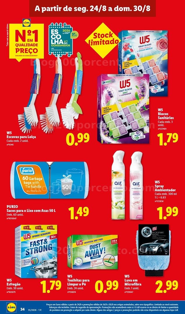 Antevisão Folheto LIDL Higiene e Limpeza Promoções de 24 a 30 agosto
