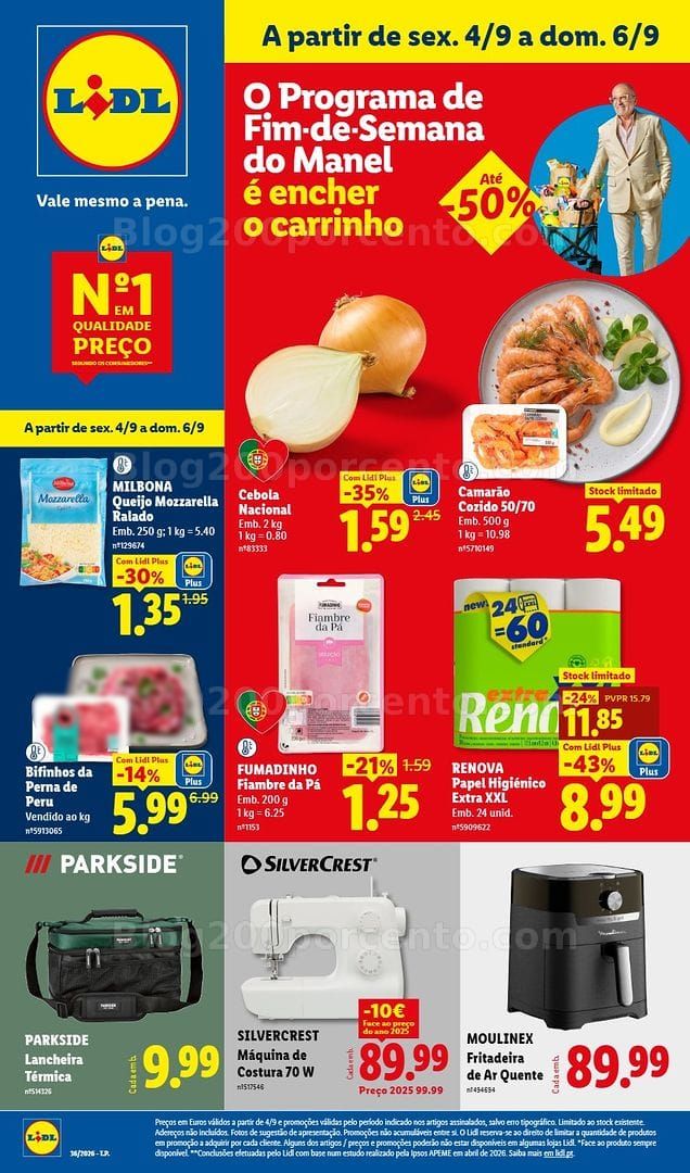 Antevisão Folheto LIDL Promoções Fim de Semana - 4 a 6 setembro