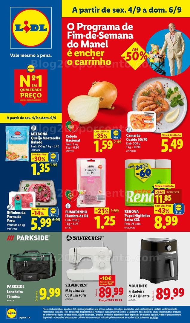 Antevisão Folheto LIDL Promoções Fim de Semana - 4 a 6 setembro