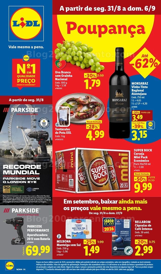 Antevisão Folheto LIDL Promoções de 31 agosto a 6 setembro