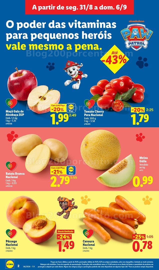 Antevisão Folheto LIDL Frescos Promoções de 31 agosto a 6 setembro