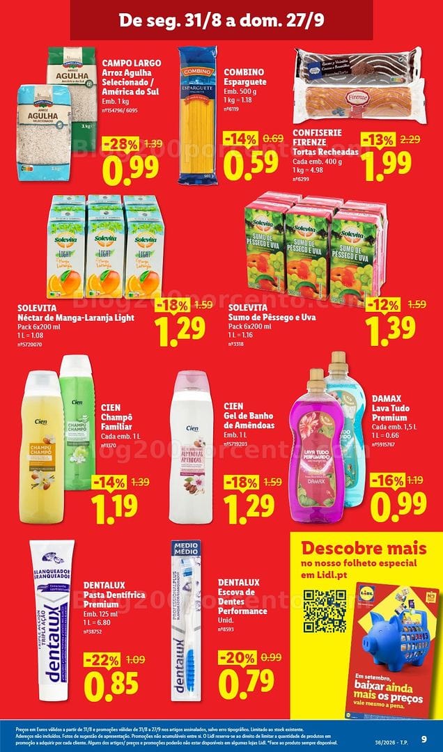 Antevisão Folheto LIDL Promoções de 31 agosto a 6 setembro
