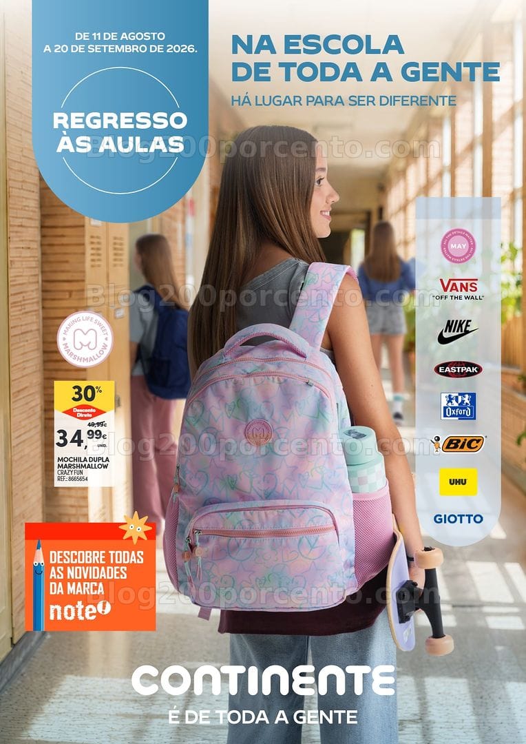 Antevisão Folheto CONTINENTE Regresso às Aulas Promoções de 11 agosto a 20 setembro - Edição Digital
