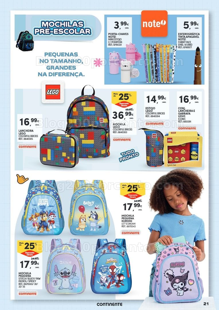 Antevisão Folheto CONTINENTE Regresso às Aulas Promoções de 11 agosto a 20 setembro - Edição Digital