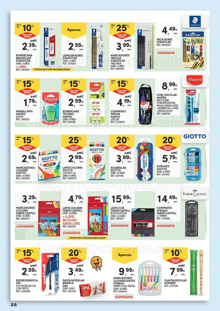 Antevisão Folheto CONTINENTE Regresso às Aulas Promoções de 11 agosto a 20 setembro - Edição Digital