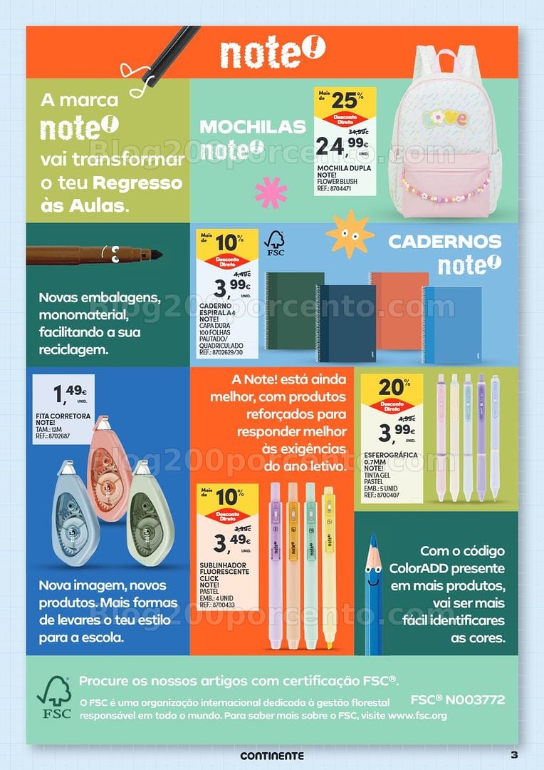 Antevisão Folheto CONTINENTE Regresso às Aulas Promoções de 11 agosto a 20 setembro - Edição Digital