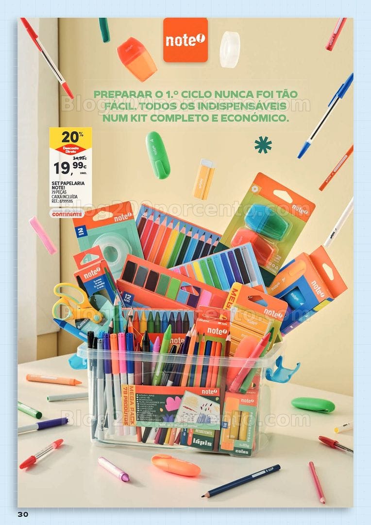 Antevisão Folheto CONTINENTE Regresso às Aulas Promoções de 11 agosto a 20 setembro - Edição Digital