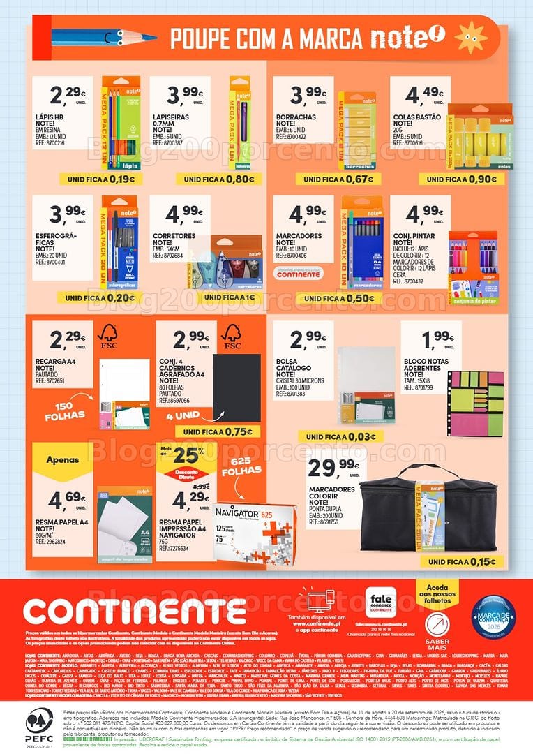 Antevisão Folheto CONTINENTE Regresso às Aulas Promoções de 11 agosto a 20 setembro - Edição Digital