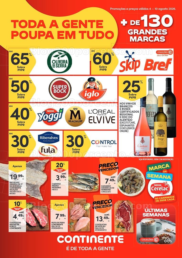 Antevisão Folheto CONTINENTE Promoções de 4 a 10 agosto - Edição Digital