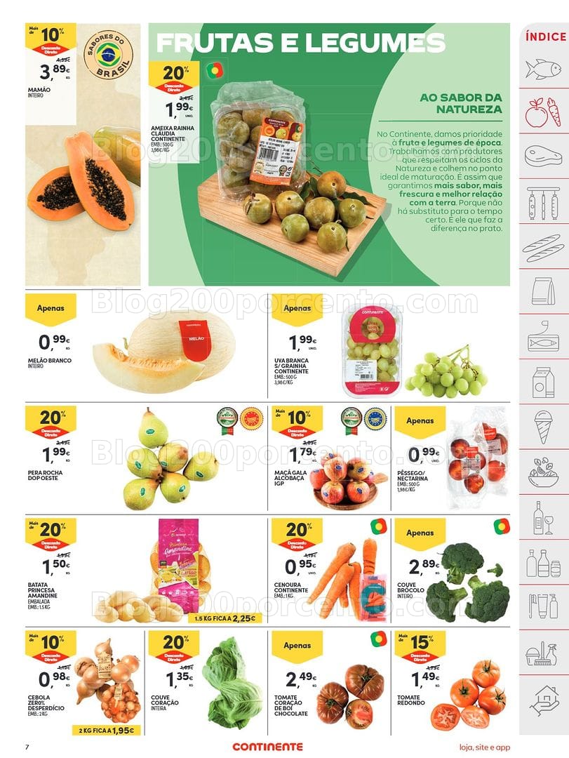Antevisão Folheto CONTINENTE Frescos Promoções de 1 a 7 setembro
