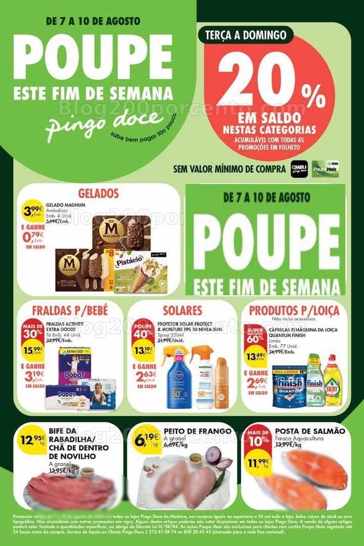 Antevisão Folheto PINGO DOCE Promoções Fim de Semana Madeira - 7 a 10 agosto