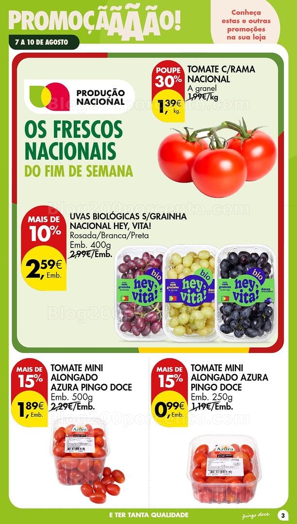 Antevisão Folheto PINGO DOCE Promoções Fim de Semana - 7 a 10 agosto