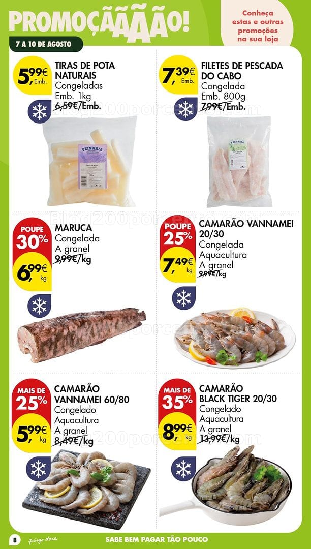 Antevisão Folheto PINGO DOCE Promoções Fim de Semana - 7 a 10 agosto