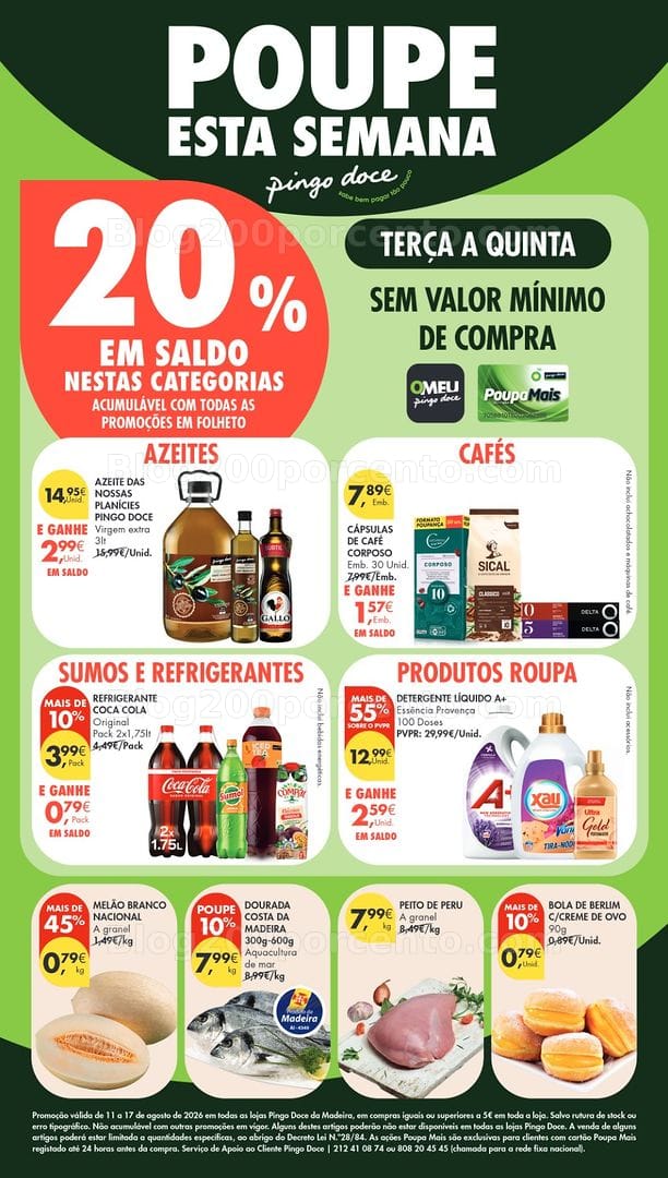 Antevisão Folheto PINGO DOCE Madeira Promoções de 11 a 17 agosto