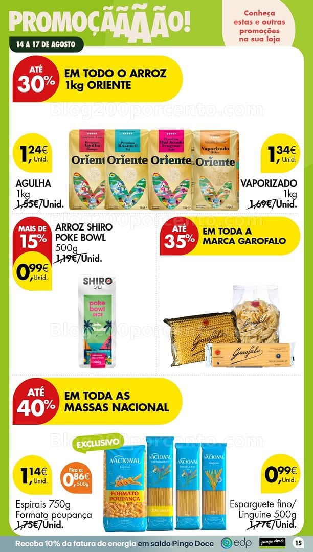Antevisão Folheto PINGO DOCE Promoções Fim de Semana - 14 a 17 agosto