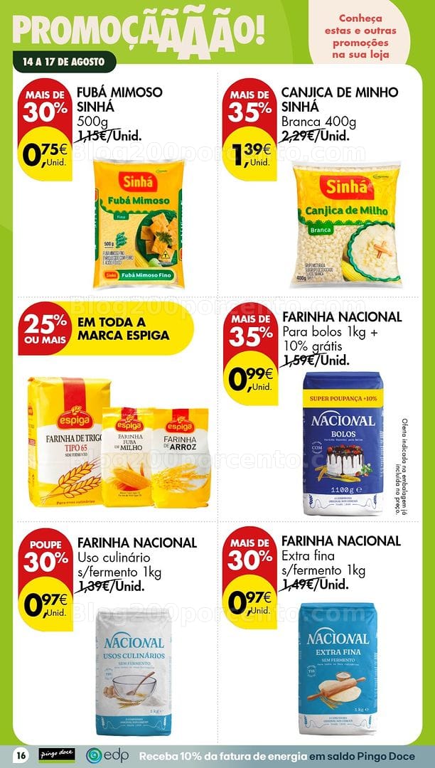 Antevisão Folheto PINGO DOCE Promoções Fim de Semana - 14 a 17 agosto
