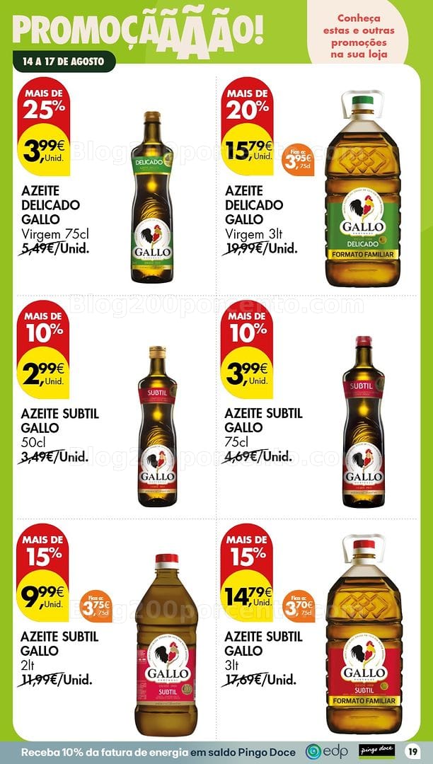 Antevisão Folheto PINGO DOCE Promoções Fim de Semana - 14 a 17 agosto