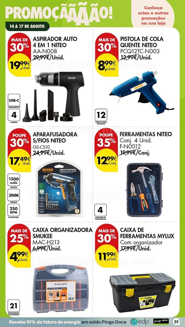 Antevisão Folheto PINGO DOCE Bazar Promoções Fim de Semana - 14 a 17 agosto