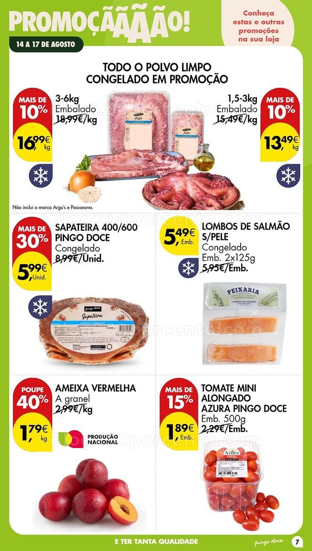 Antevisão Folheto PINGO DOCE Promoções Fim de Semana - 14 a 17 agosto