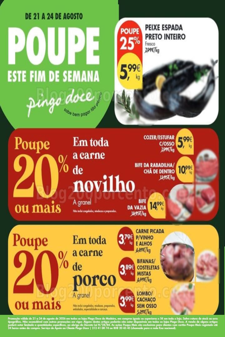 Antevisão Folheto PINGO DOCE Madeira Promoções Fim de Semana de 21 a 24 agosto