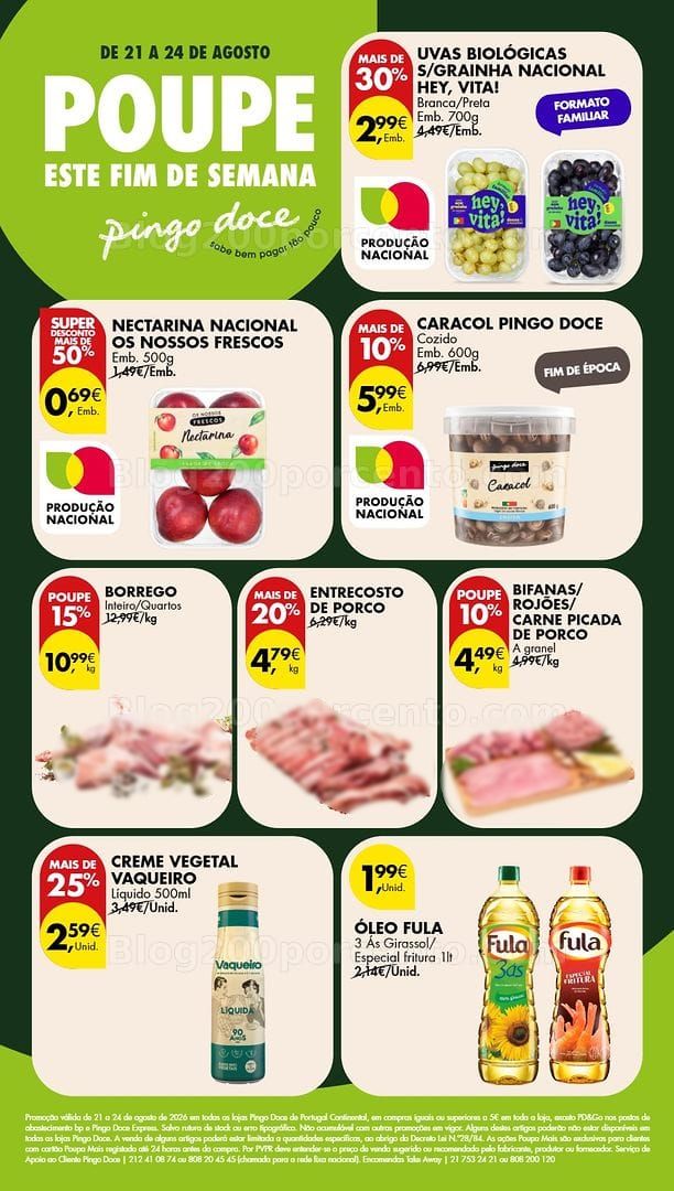 Antevisão Folheto PINGO DOCE Promoções Fim de Semana - 21 a 24 agosto