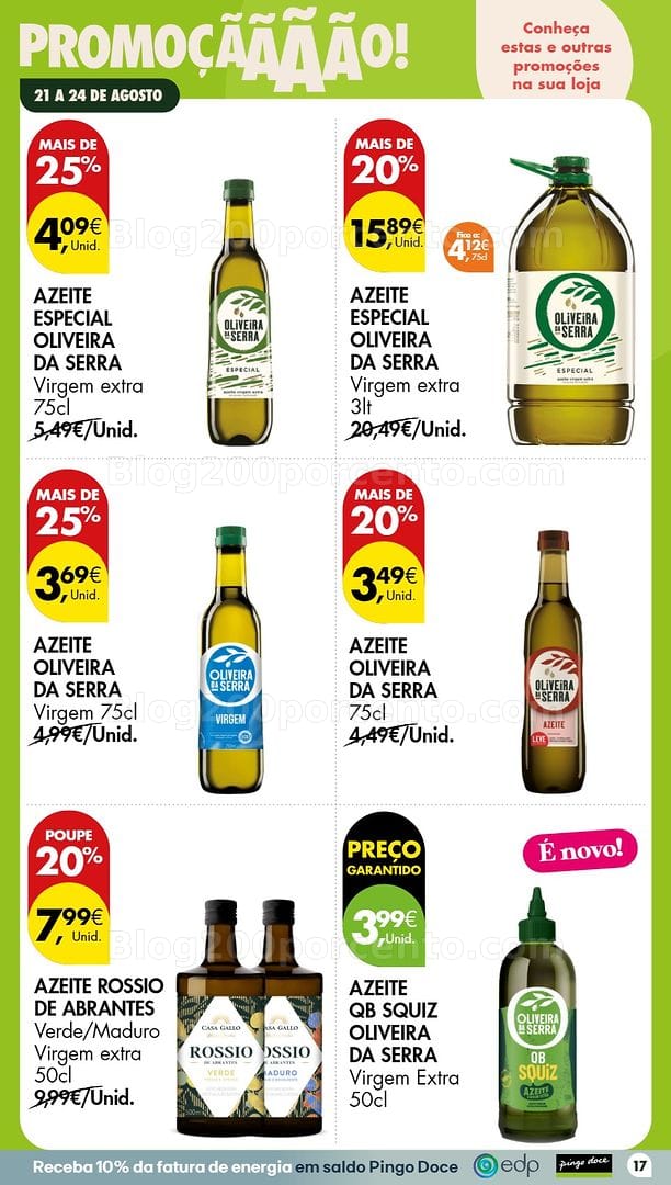 Antevisão Folheto PINGO DOCE Promoções Fim de Semana - 21 a 24 agosto