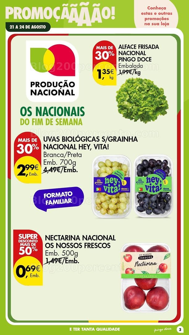 Antevisão Folheto PINGO DOCE Promoções Fim de Semana - 21 a 24 agosto