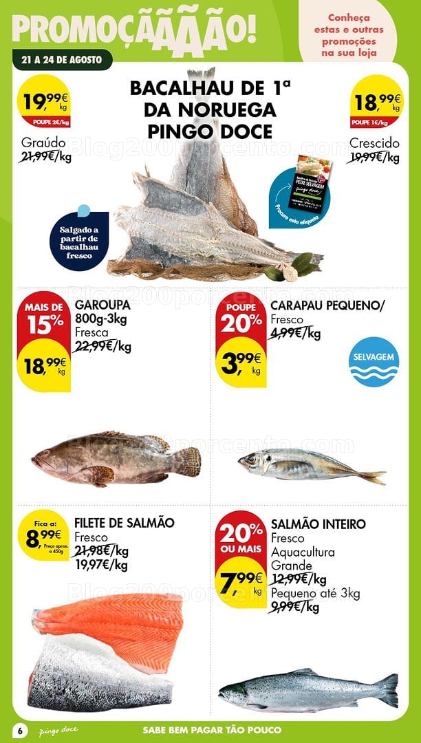 Antevisão Folheto PINGO DOCE Promoções Fim de Semana - 21 a 24 agosto