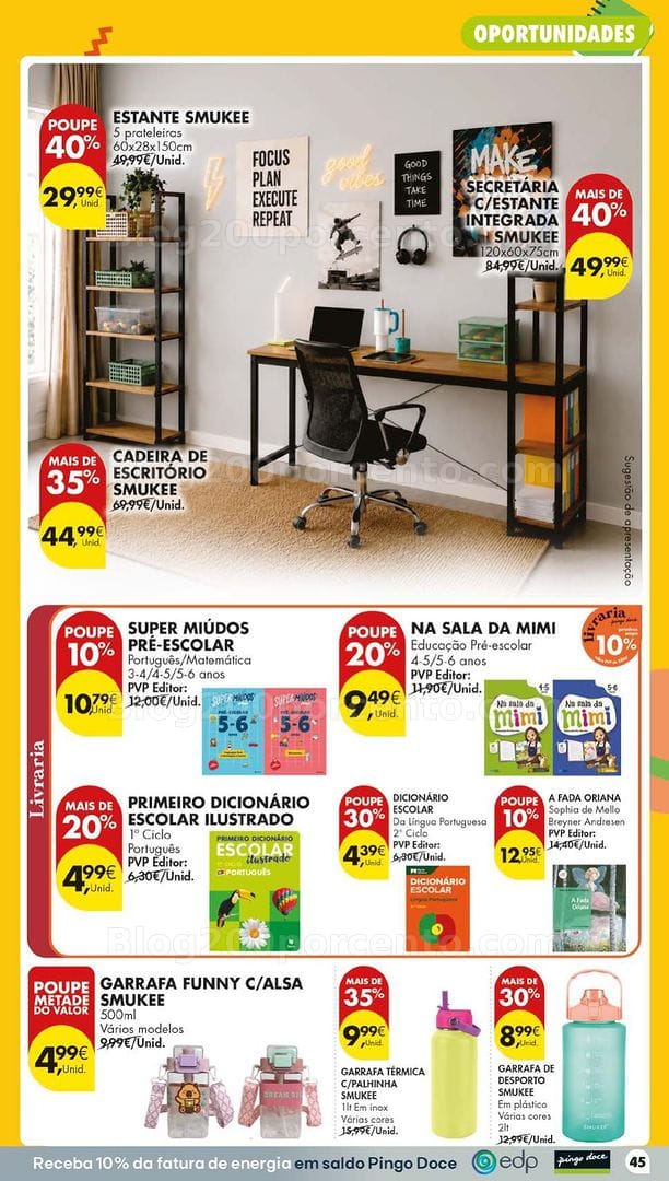 Antevisão Folheto PINGO DOCE Bazar Escritório Grandes Promoções de 25 a 31 agosto