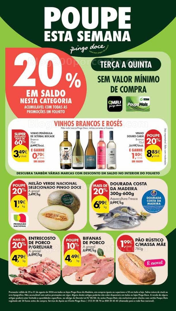 Antevisão Folheto PINGO DOCE Madeira Promoções de 25 a 31 agosto