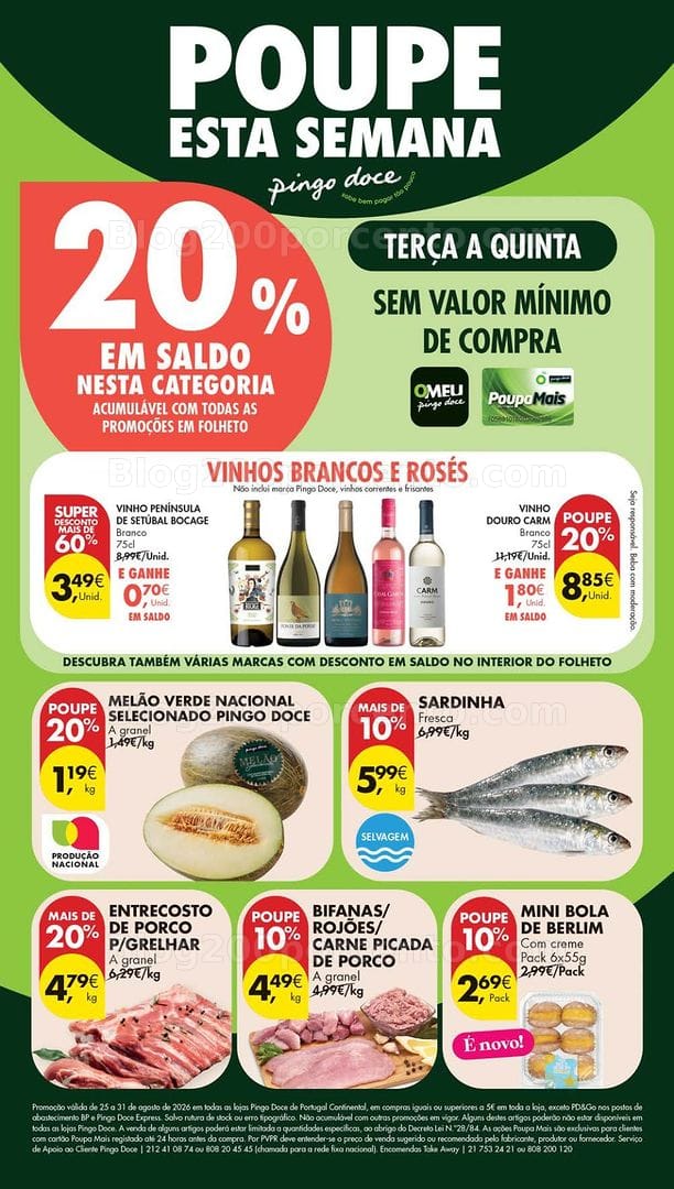 Antevisão Folheto PINGO DOCE Lojas Pequenas Promoções de 25 a 31 agosto