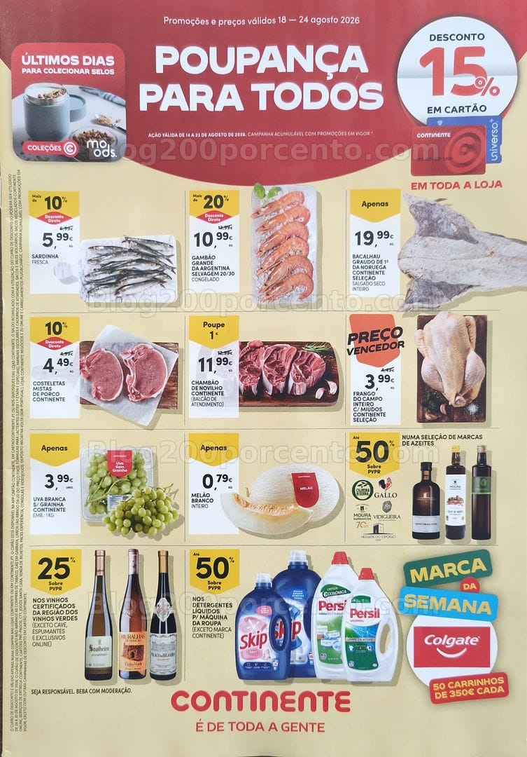 Antevisão Folheto CONTINENTE Promoções de 18 a 24 agosto