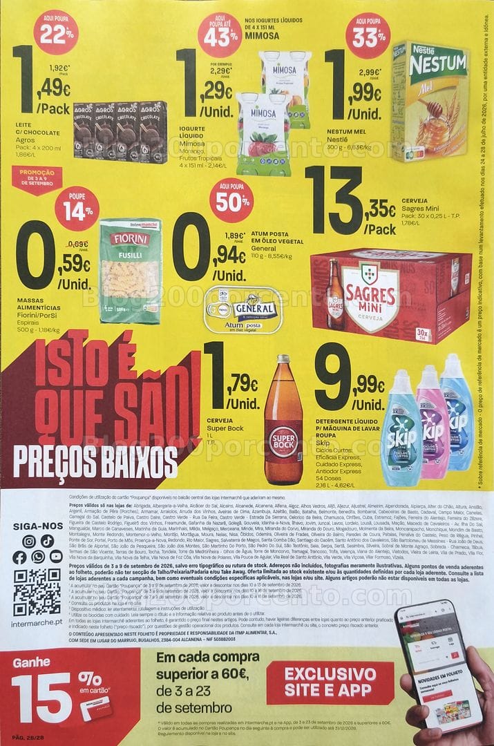 Antevisão Folheto INTERMARCHÉ Promoções de 3 a 9 setembro