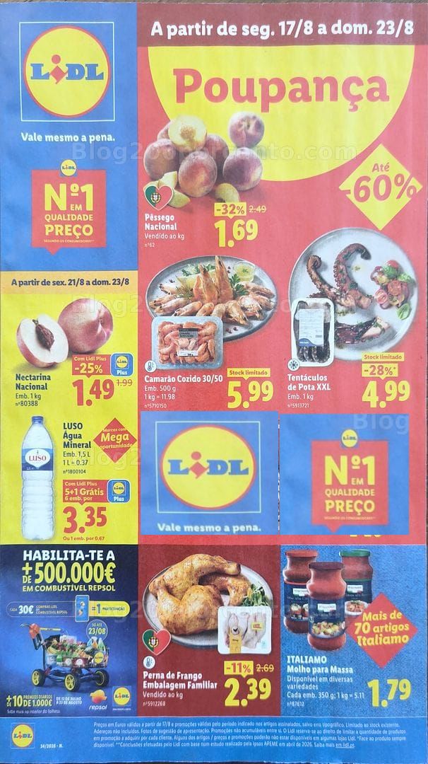 Antevisão Folheto LIDL Promoções de 17 a 23 agosto