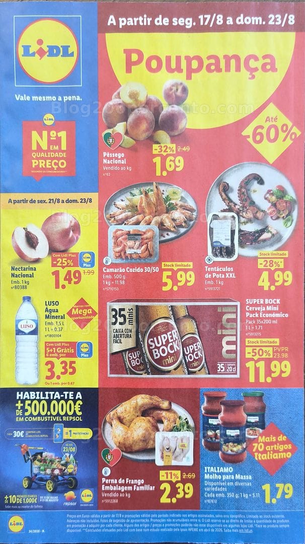 Antevisão Folheto LIDL Promoções de 17 a 23 agosto