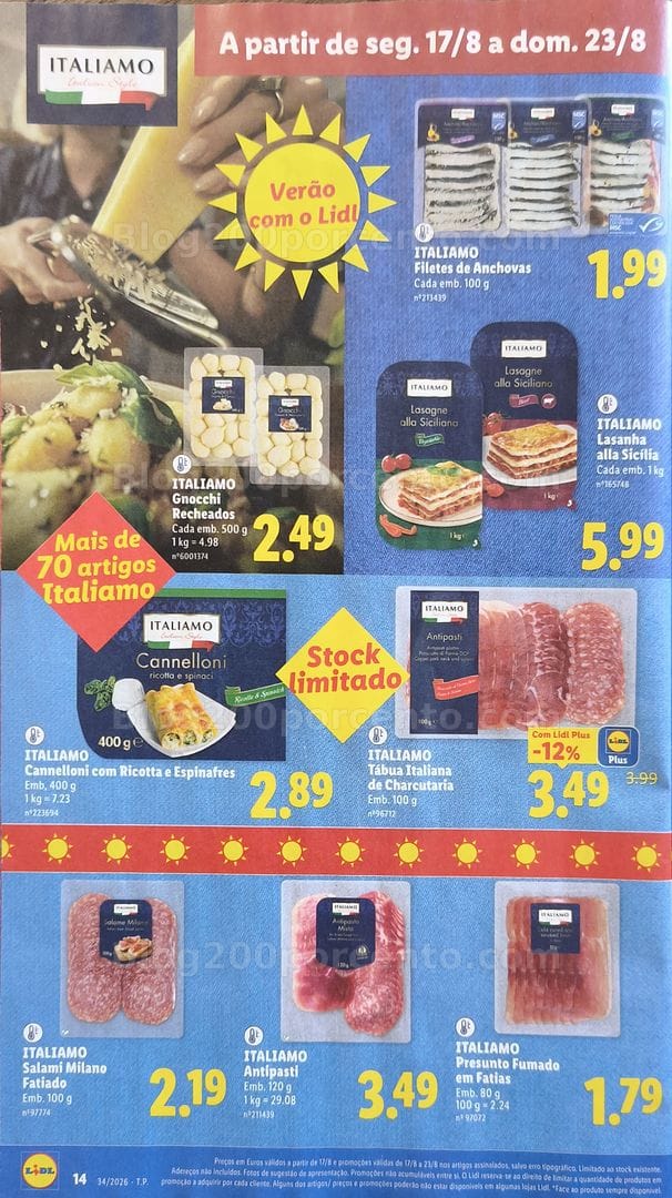 Antevisão Folheto LIDL Promoções de 17 a 23 agosto
