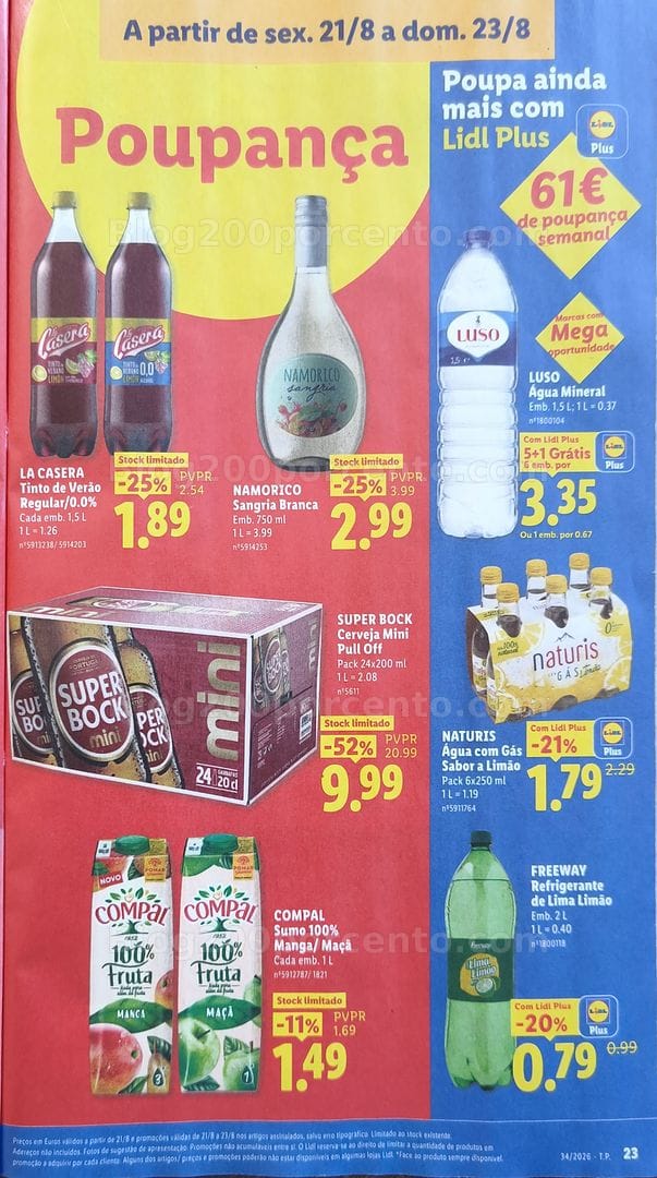 Antevisão Folheto LIDL Promoções de 17 a 23 agosto