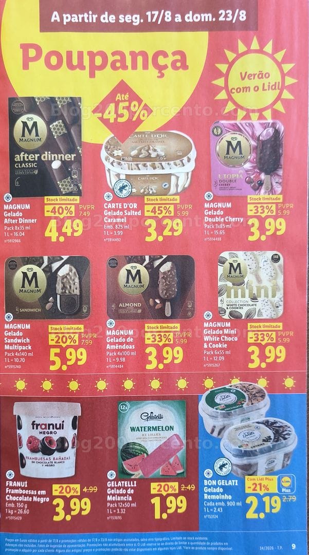Antevisão Folheto LIDL Promoções de 17 a 23 agosto