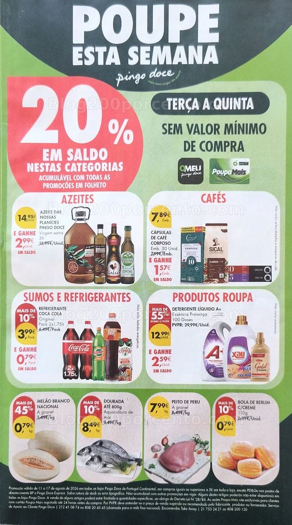 Antevisão Folheto PINGO DOCE Promoções de 11 a 17 agosto
