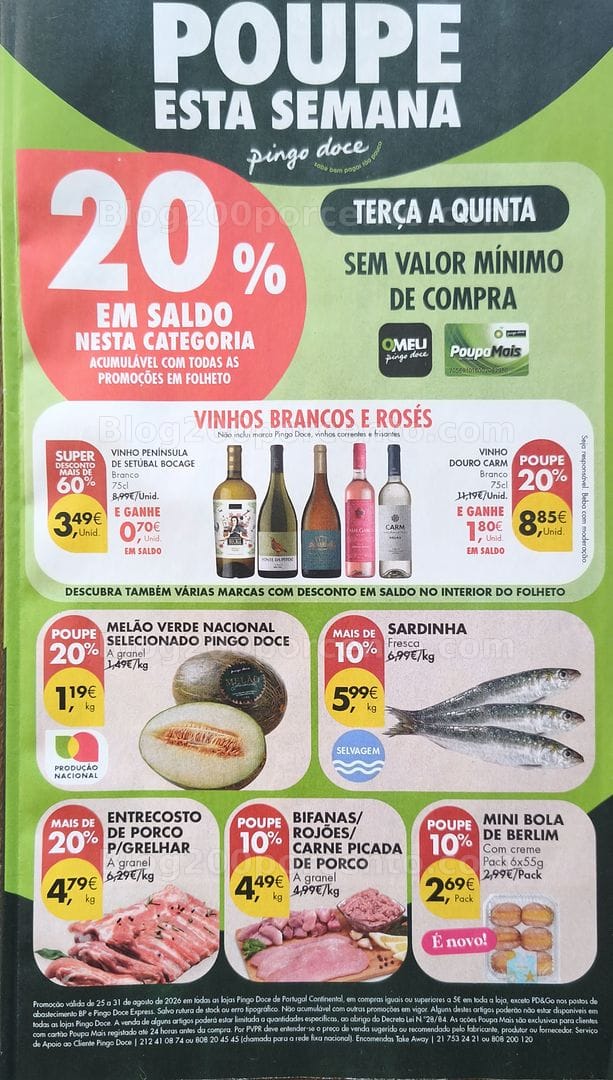 Antevisão Folheto PINGO DOCE Lojas Médias Promoções de 25 a 31 agosto