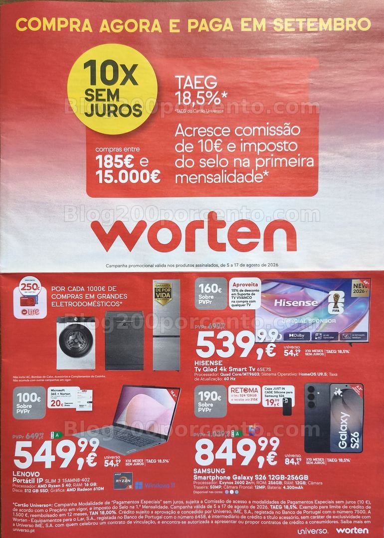 Antevisão Folheto WORTEN Promoções de 5 a 17 agosto