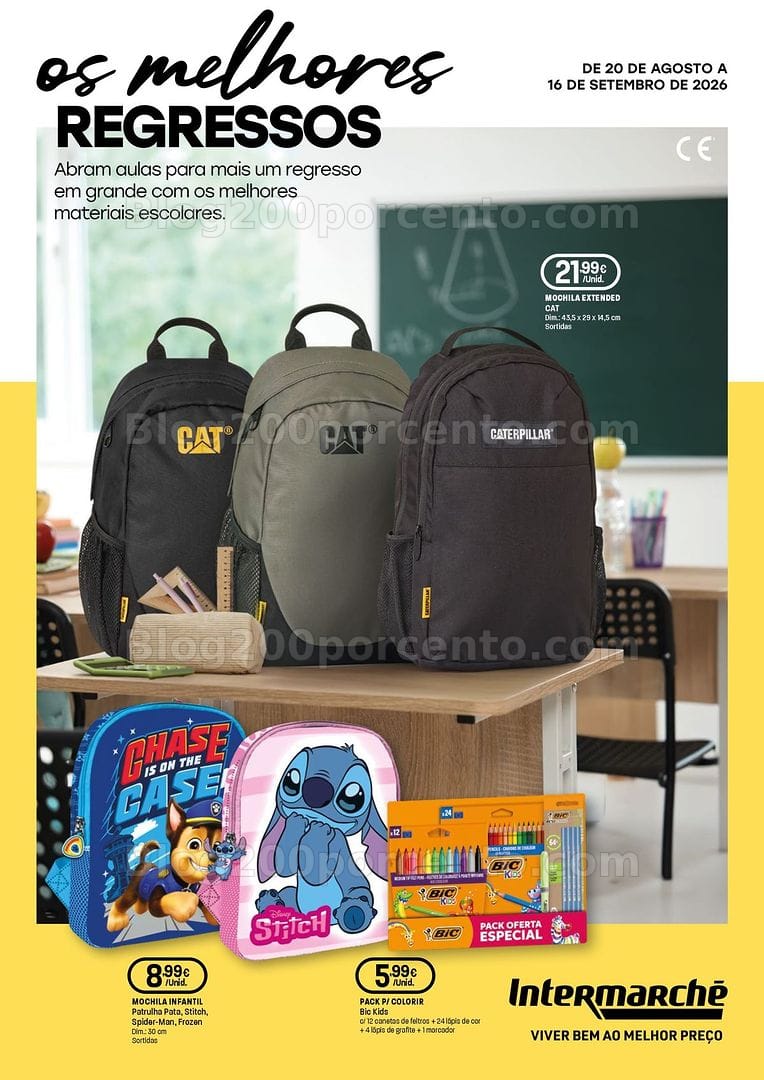 Antevisão Folheto INTERMARCHÉ Regresso às Aulas Promoções de 20 agosto a 16 setembro