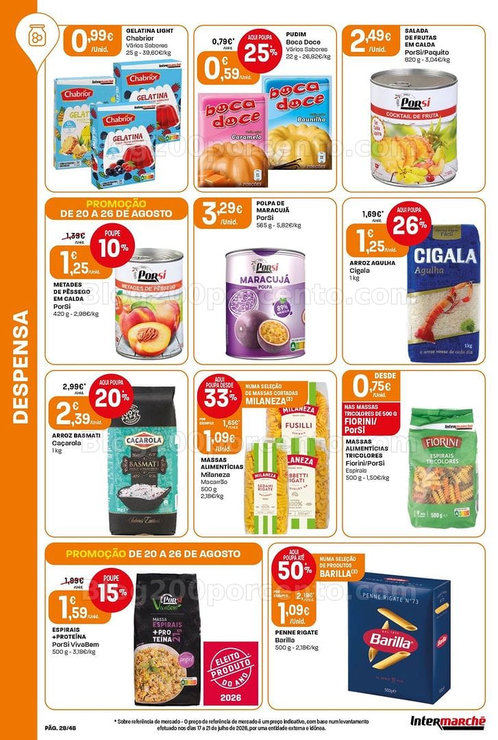 Antevisão Folheto INTERMARCHÉ Super Promoções de 20 a 26 agosto