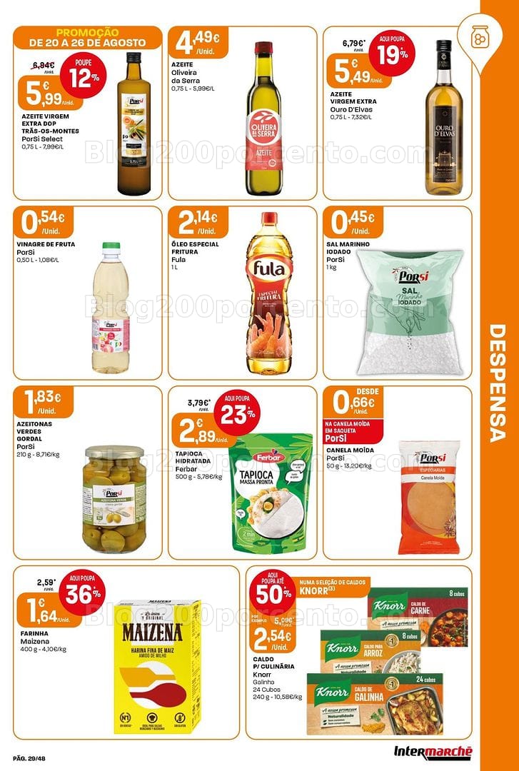 Antevisão Folheto INTERMARCHÉ Super Promoções de 20 a 26 agosto