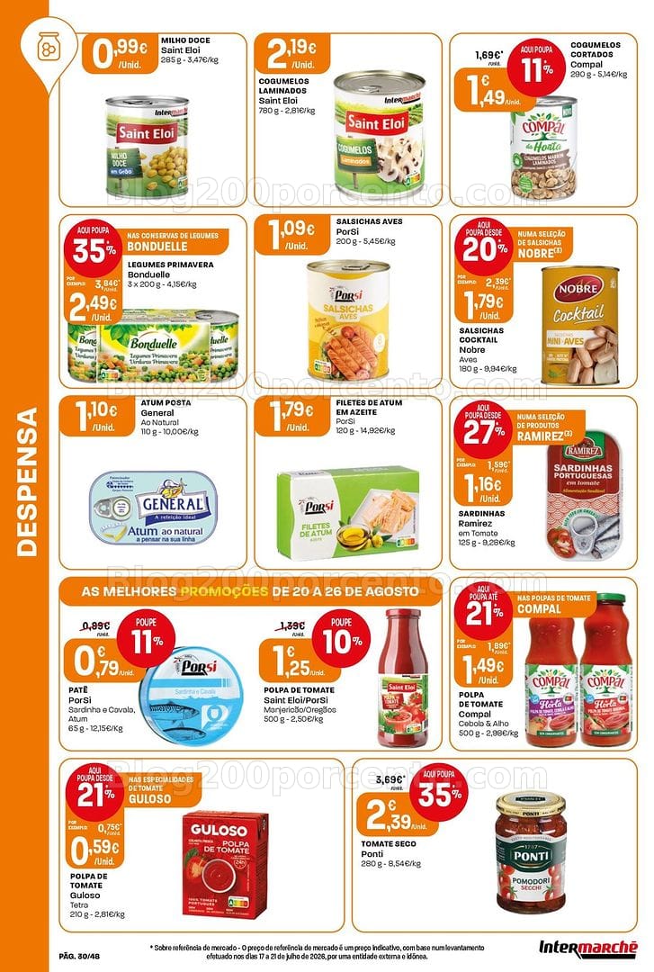 Antevisão Folheto INTERMARCHÉ Super Promoções de 20 a 26 agosto