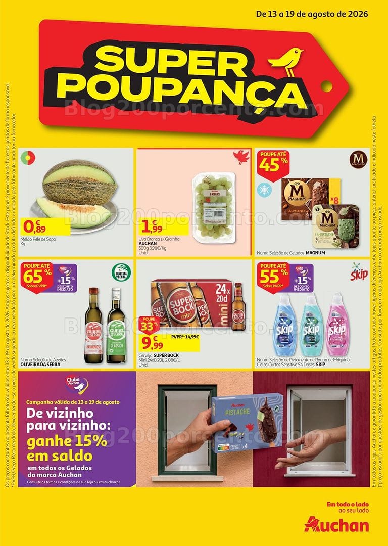 Antevisão Folheto AUCHAN Super Poupança Promoções de 13 a 19 agosto