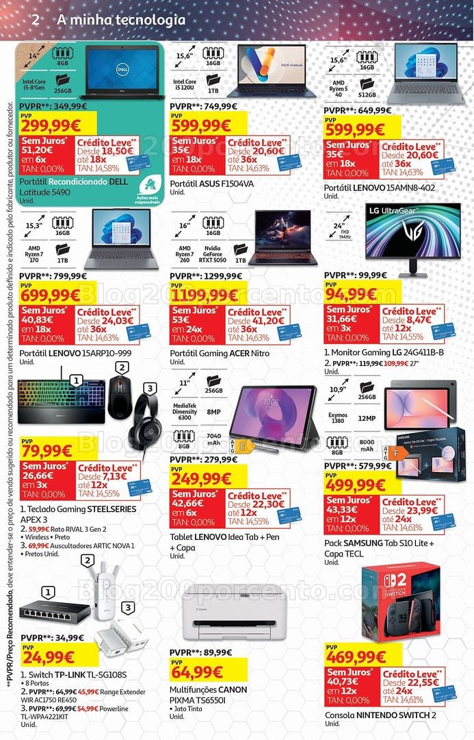 Antevisão Folheto AUCHAN Tecnologia Promoções de 5 a 18 agosto