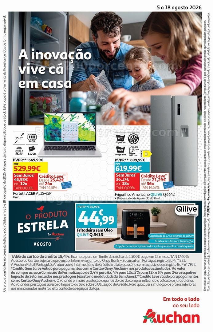 Antevisão Folheto AUCHAN Tecnologia Promoções de 5 a 18 agosto