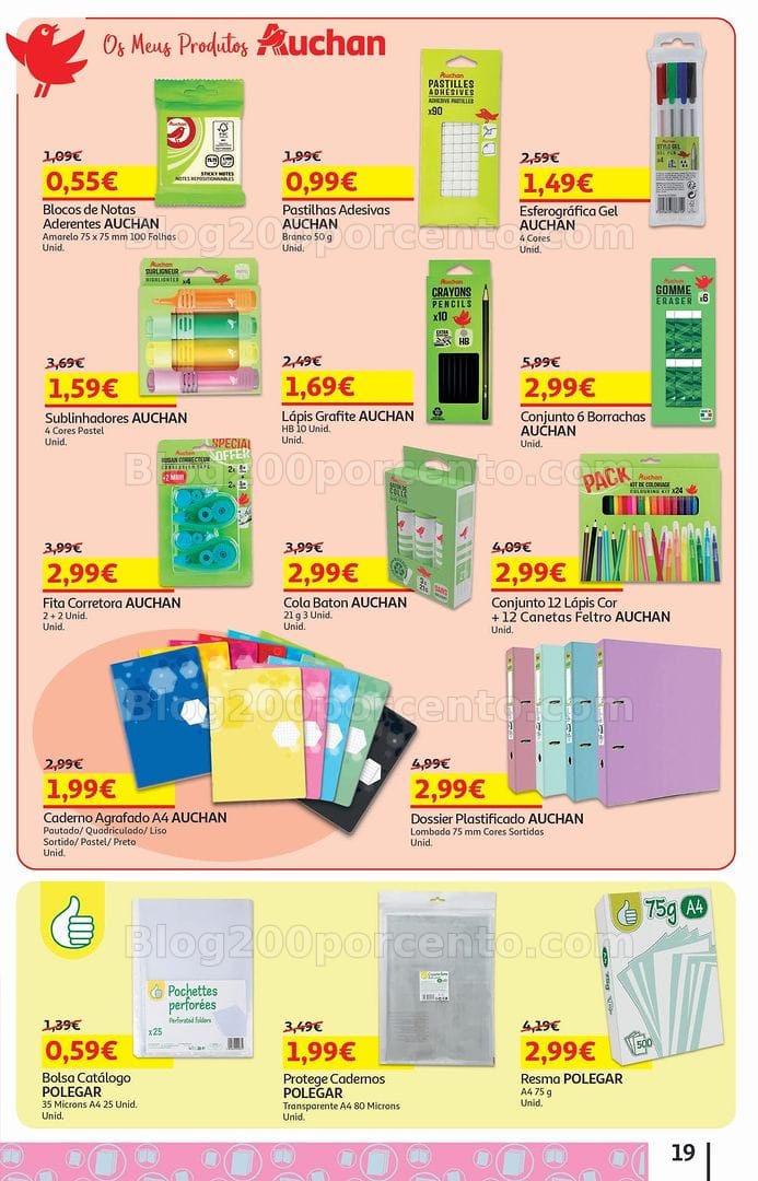 Antevisão Folheto AUCHAN Regresso às Aulas Promoções de 5 agosto a 2 setembro